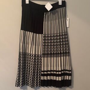 Black and White Pleated Skirt